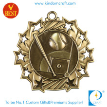 Factory Price China Customized 3D Antique Gold Plating Baseball Medal in Copper Stamping